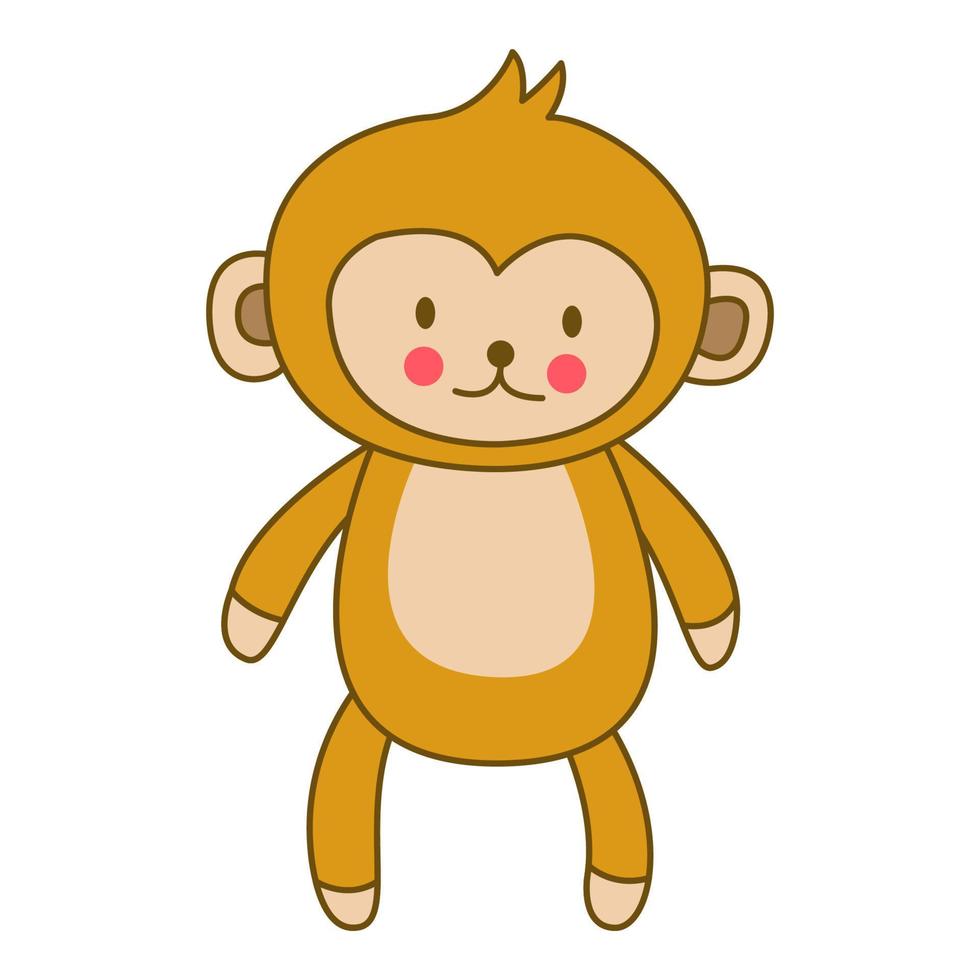 clip art of monkey with cartoon design vector