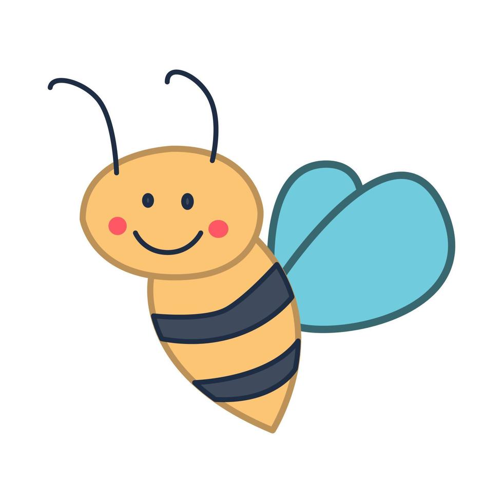 clip art de abeja con diseño de dibujos animados vector