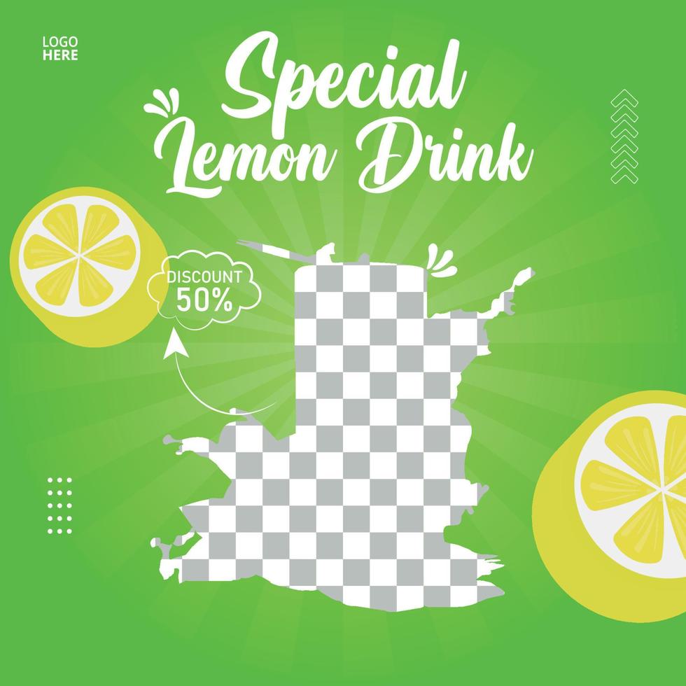 Special Lemon Juice Sale social media post design vector