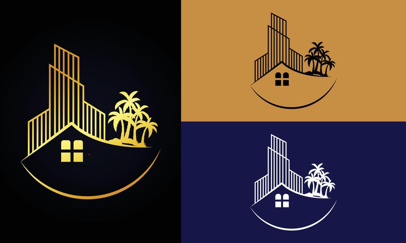 plantilla de logotipo de bienes raíces con insignias premium de estilo creativo dorado para vector de logotipo de agente inmobiliario vendido