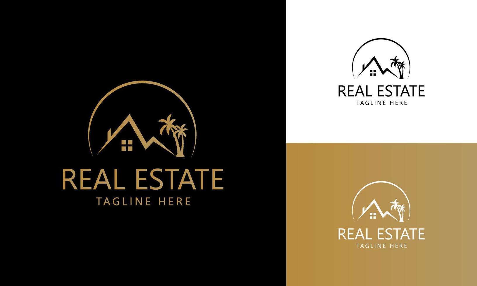 Real estate logo template with golden creative style premium Badges for Realtor Logo Sold Vector