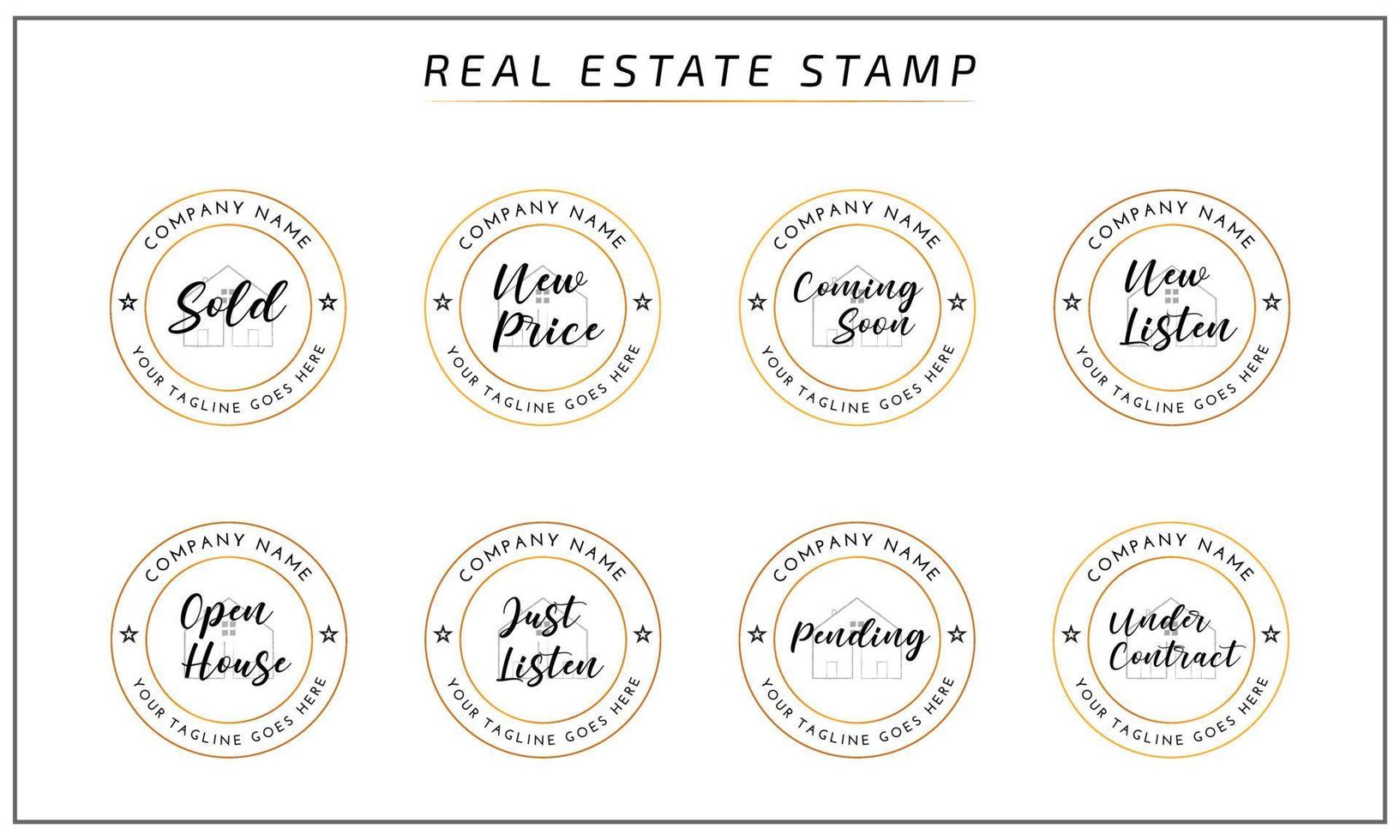 Real estate logo template with golden creative style premium Badges for Realtor Logo Sold Vector