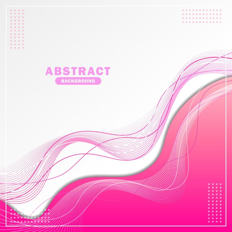 fondo rosa y blanco con onda de línea dinámica. fondo abstracto para afiches, panfletos, pancartas, volantes o su proyecto vector