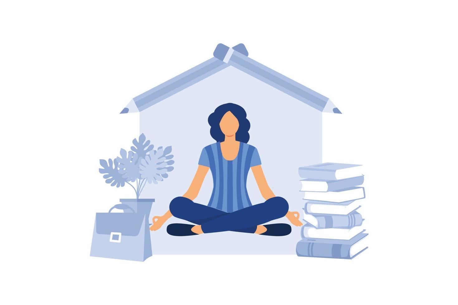online learning, creative space, self-isolation, training and courses, education at home flat vector illustration