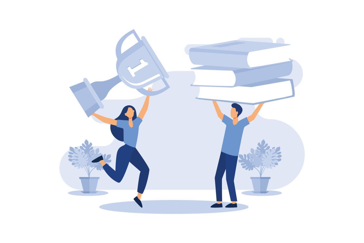 distance education, online courses and business, education, online books and study guides, exam preparation, home schooling, hard for a person to hold science in his hands vector