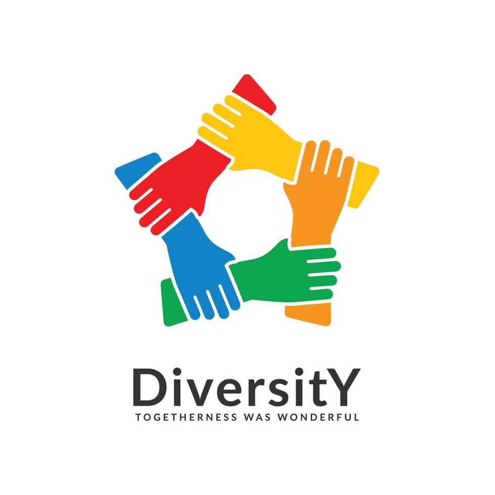 logotipo de diversidad de unidad vector