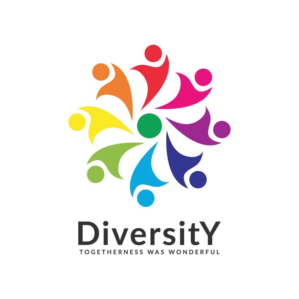 logotipo de diversidad de unidad vector