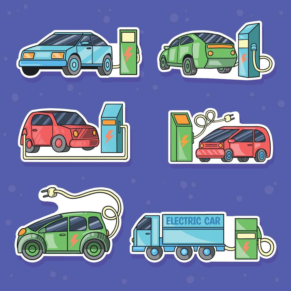 Electric Car Set vector