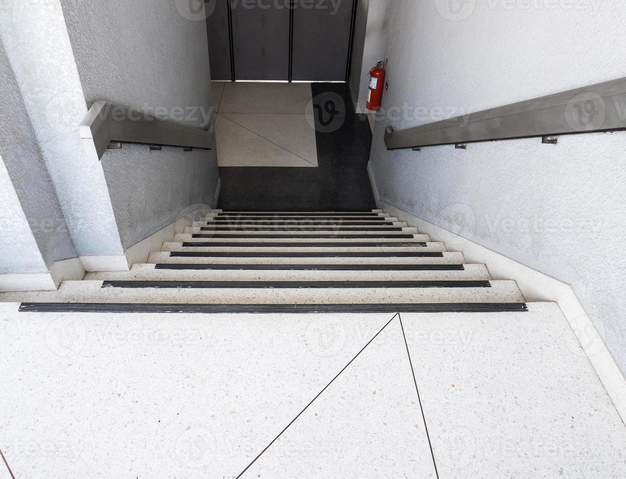 Fire exit staircase of the office building. photo
