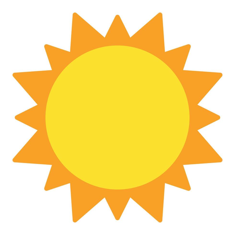 vector de icono de sol animado en fondo blanco