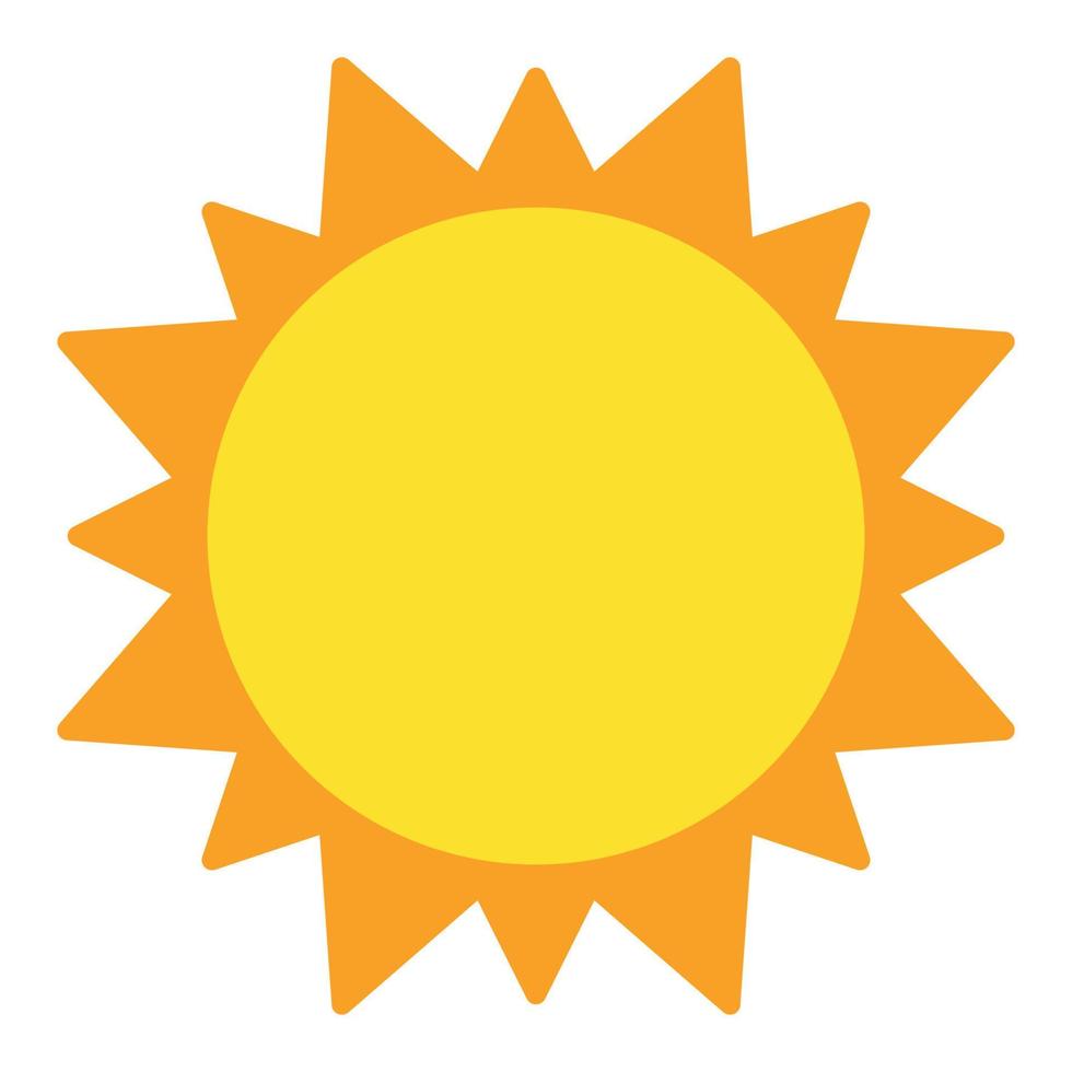 Animated Sun Icon Vector in White Background