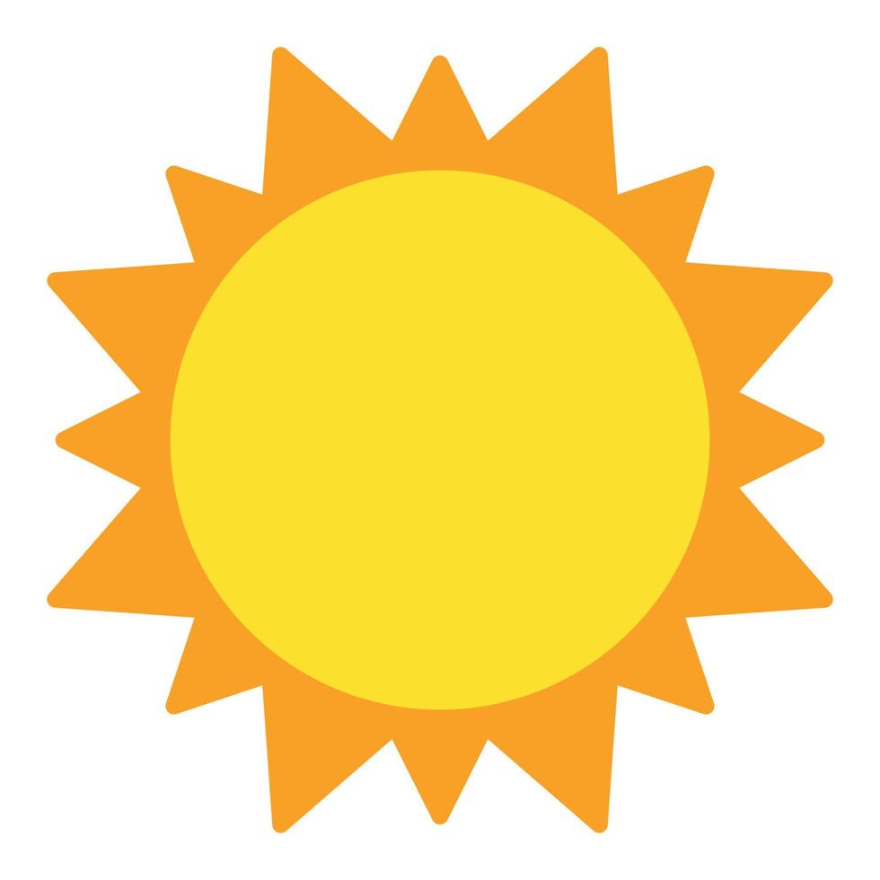 Animated Sun Icon Vector in White Background