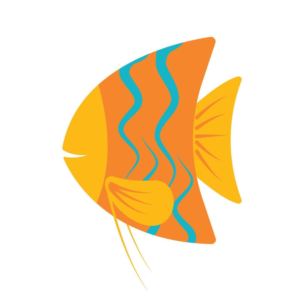 Orange cute angelfish clipart cartoon vector