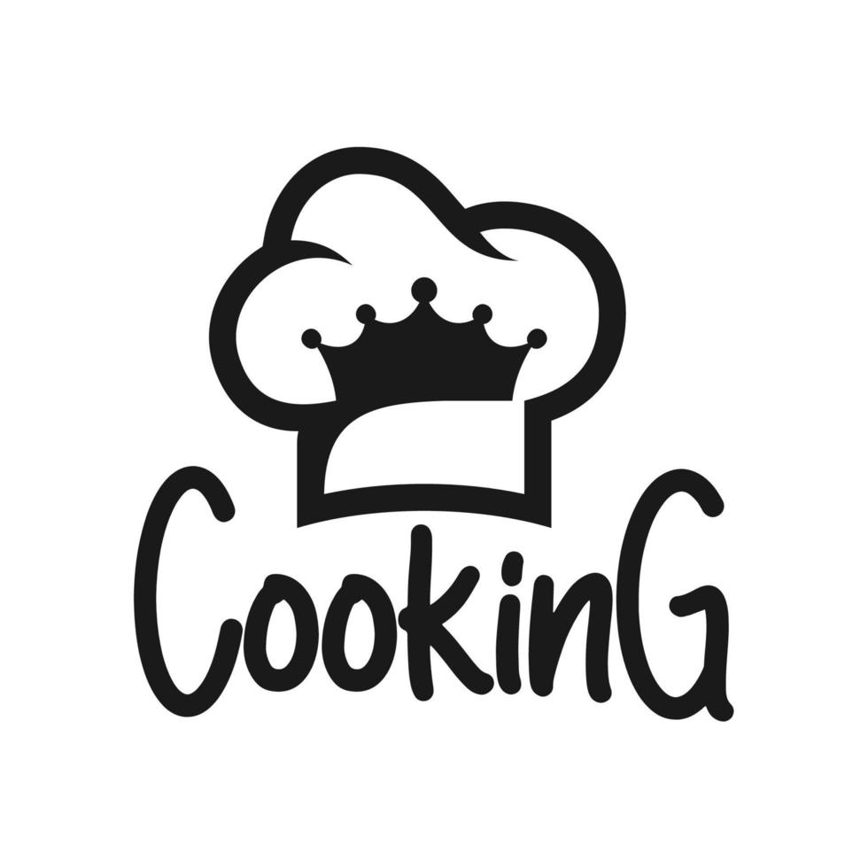 Cooking and crown logo, Food logo template vector