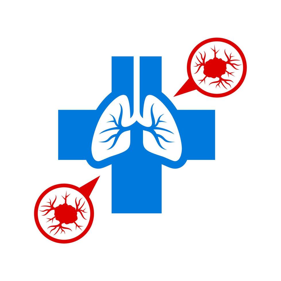 Symbol of lung cancer identification vector