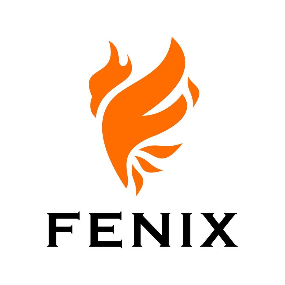 Phoenix logo. Fenix logo design. Fire bird vector