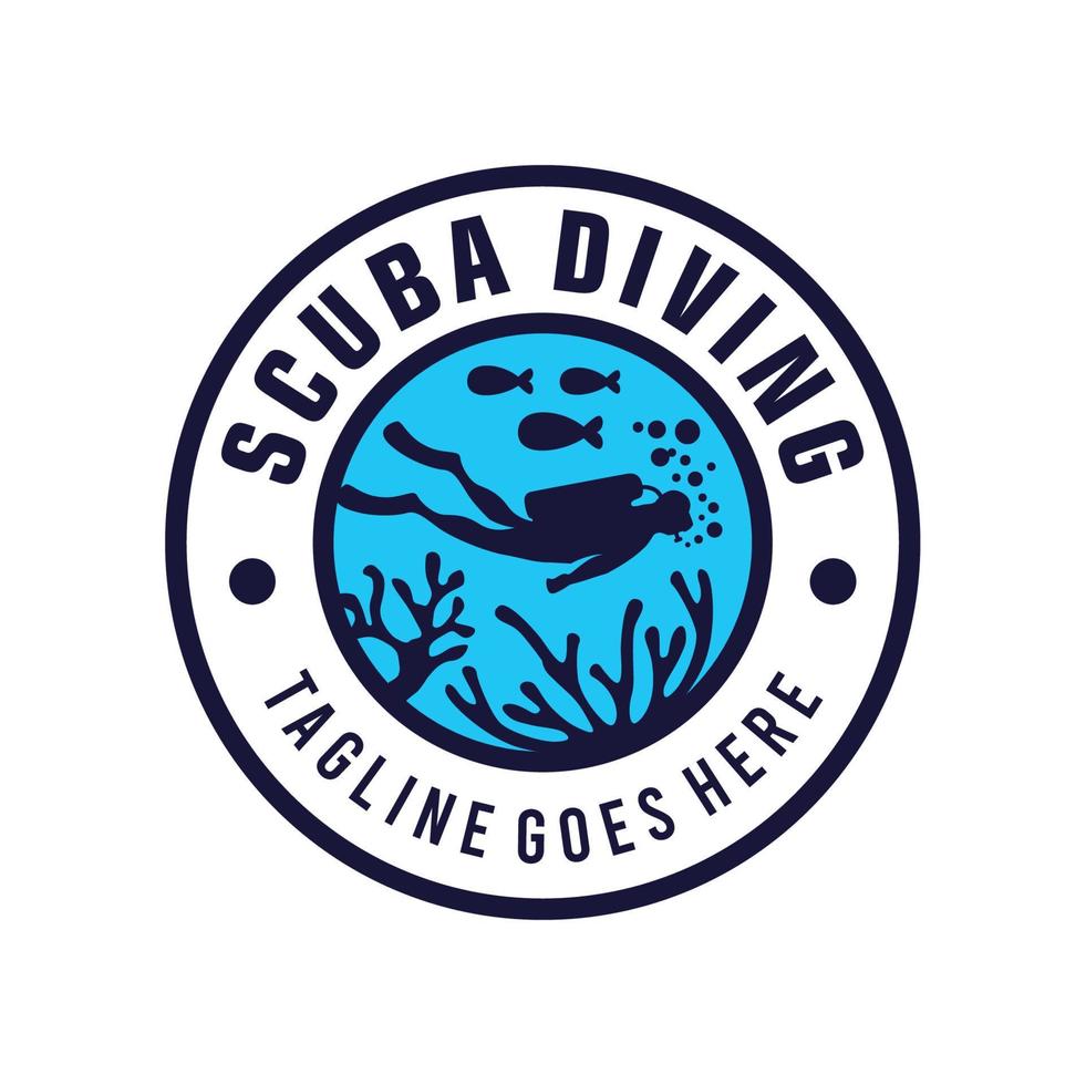 scuba diving logo template. retro scuba diving logo vector