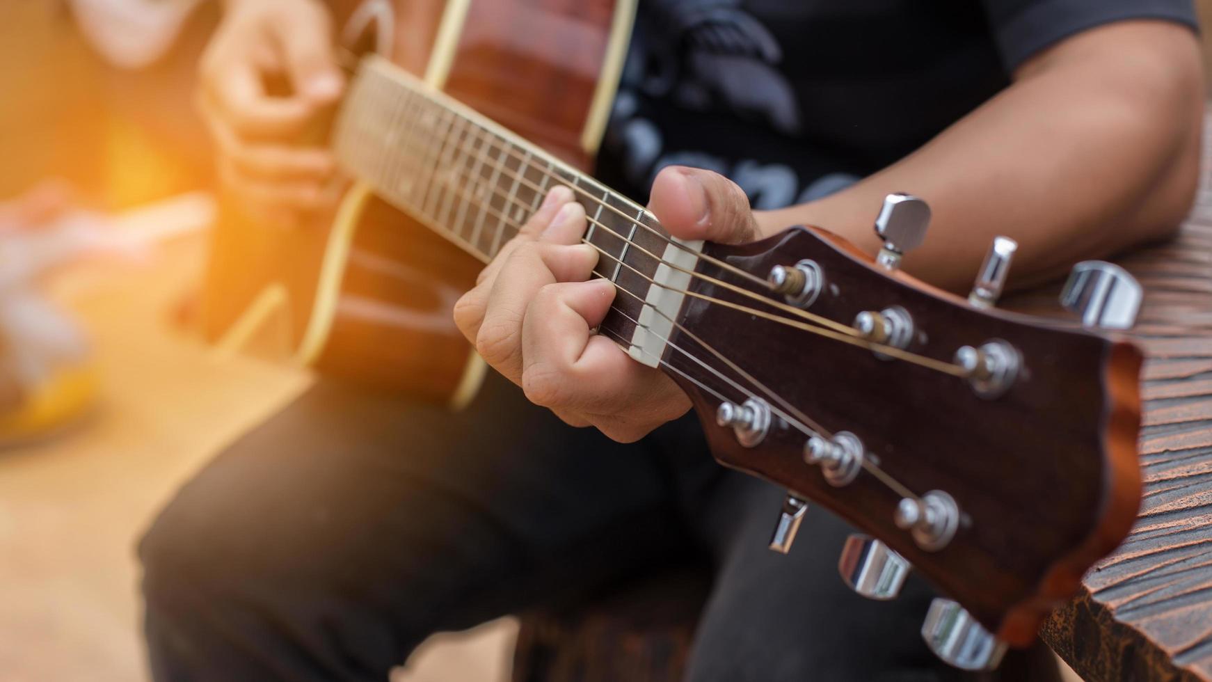 Playing perfect riff. photo