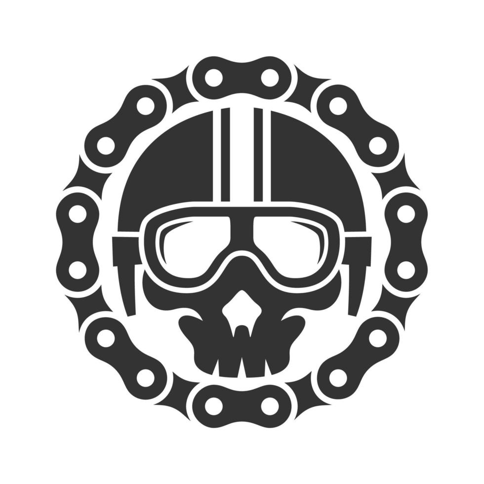 Skull Helmet vector template. Helmet icon for motorcycles club or community