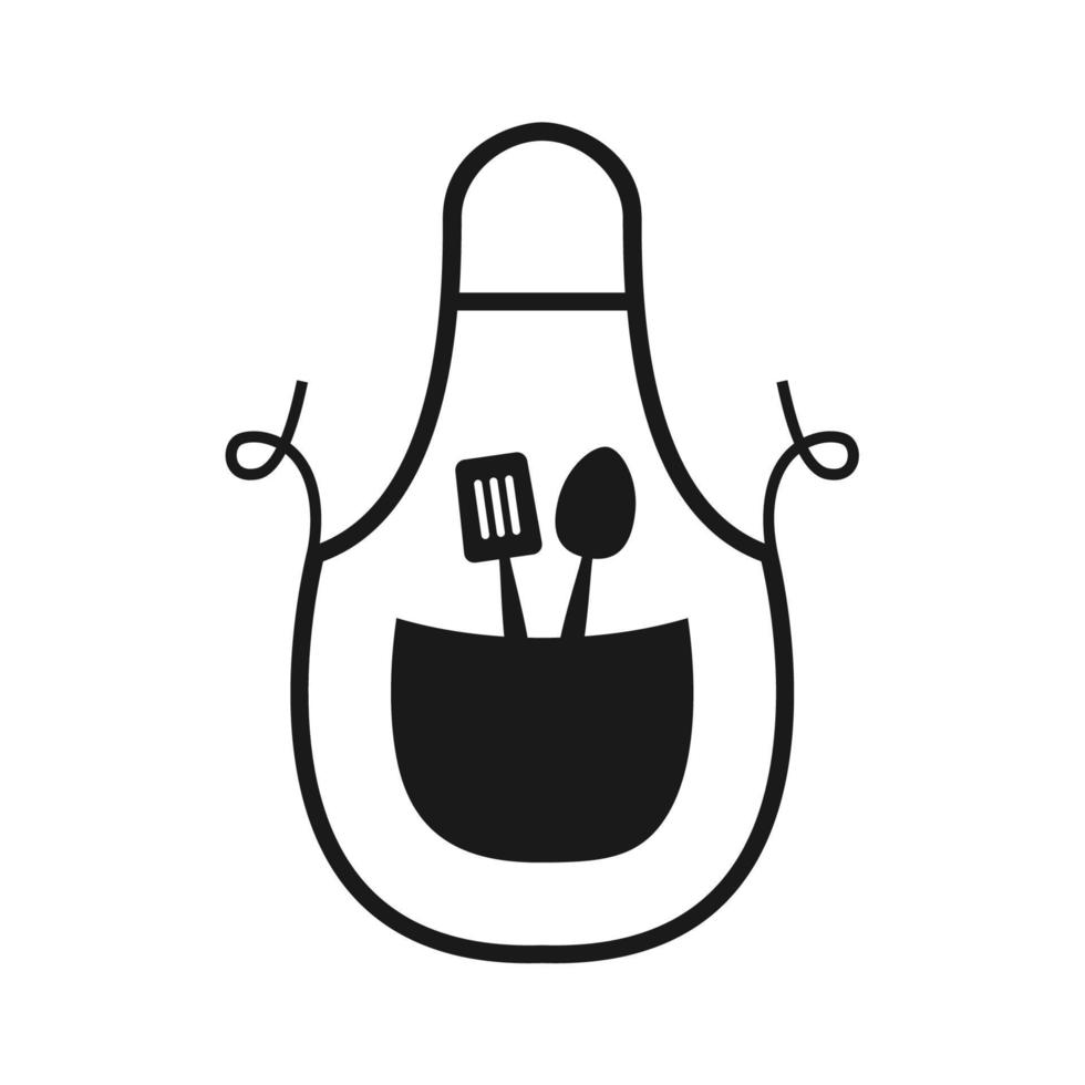 icono de vector de delantal. plantilla de logotipo de comida