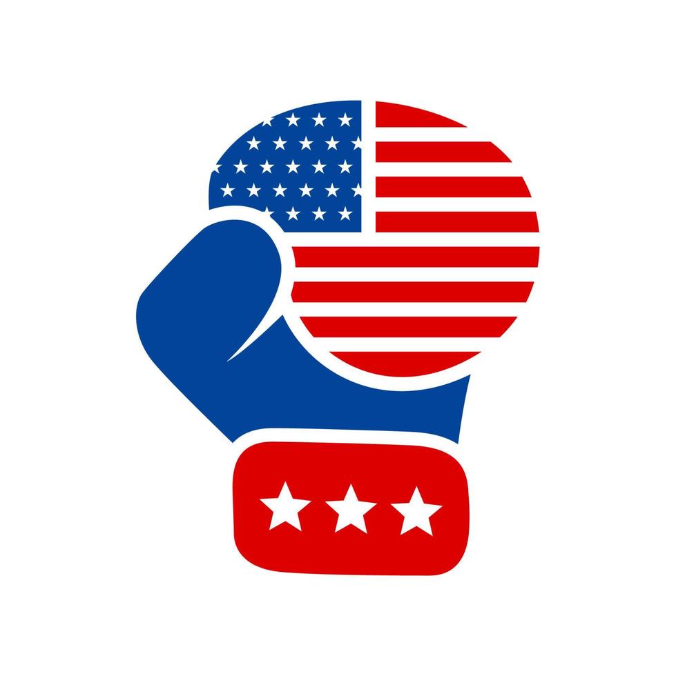 American glove boxing symbol. Boxing sport vector