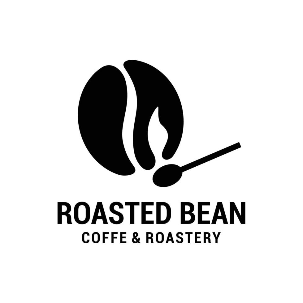 roasted bean coffee logo concept vector