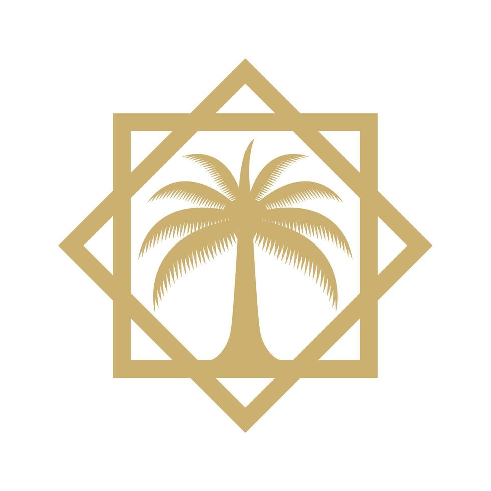 Geometric Dates tree vector icon. Arabian dates logo