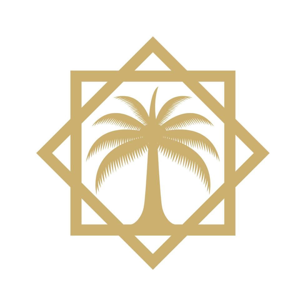 Geometric Dates tree vector icon. Arabian dates logo