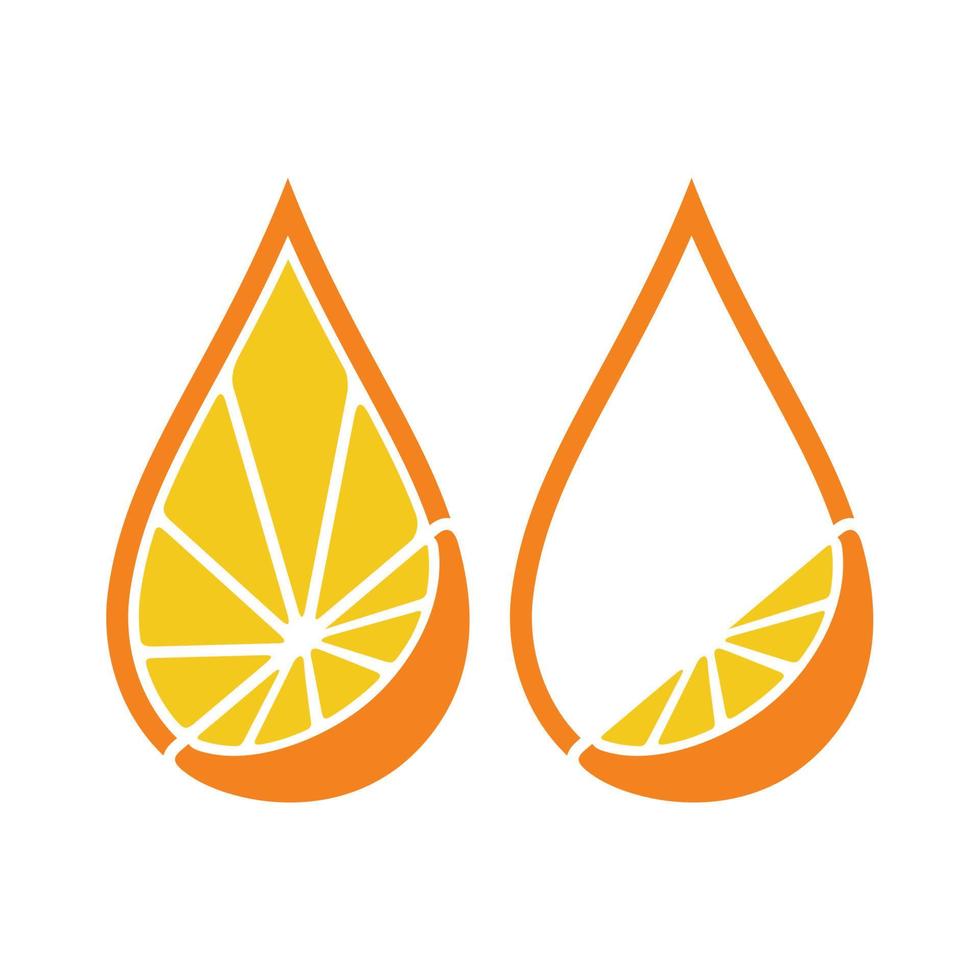 Orange drop vector. Fresh lemon fruits on summer season. Summer fruit vector