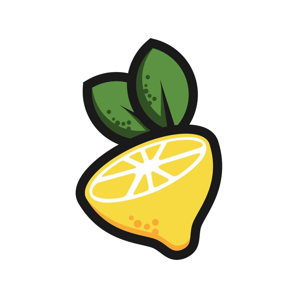 Half Lemon art vector. Fresh lemon fruits on summer season. Summer fruit vector