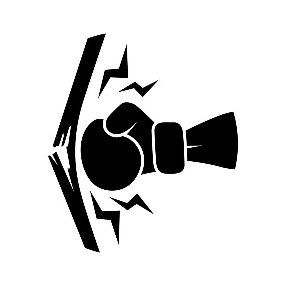 Boxing vector icon. Punch glove vector