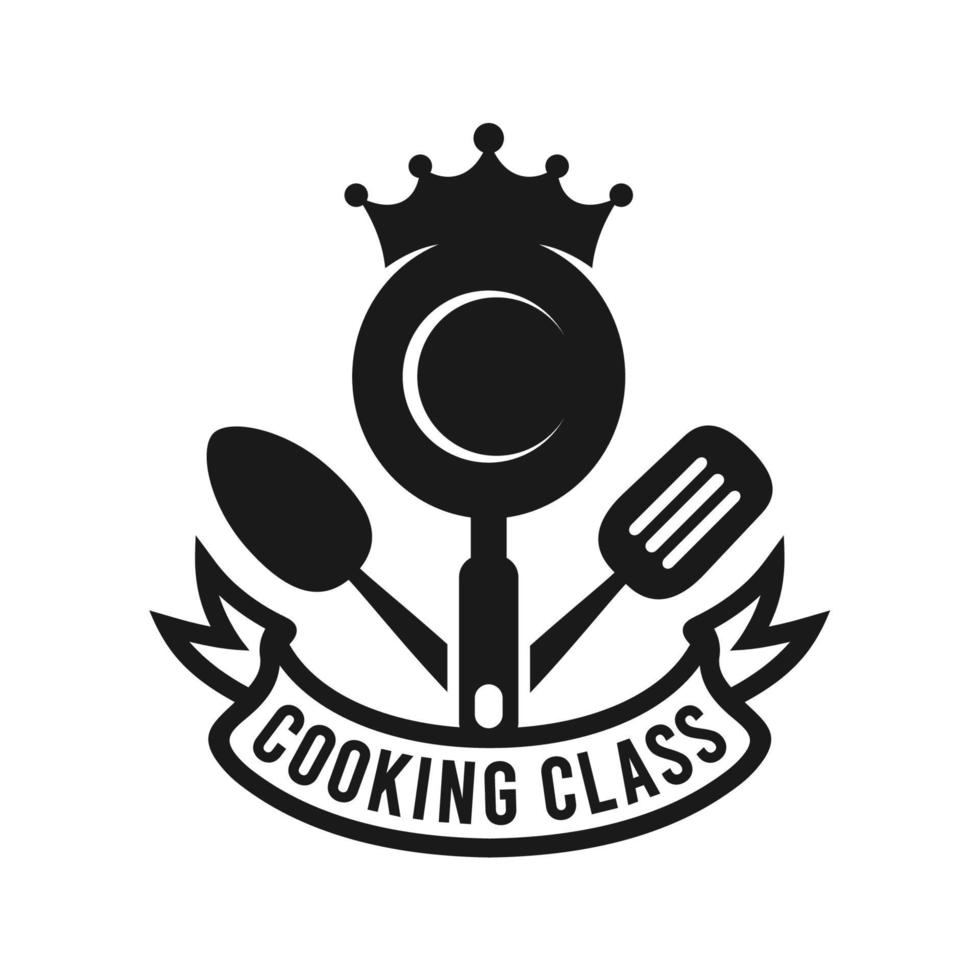 Cooking class logo, Food logo template vector