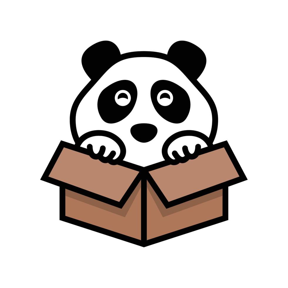 El panda lindo es del agrado de muchas personas. plantilla de vector de diseño de logotipo