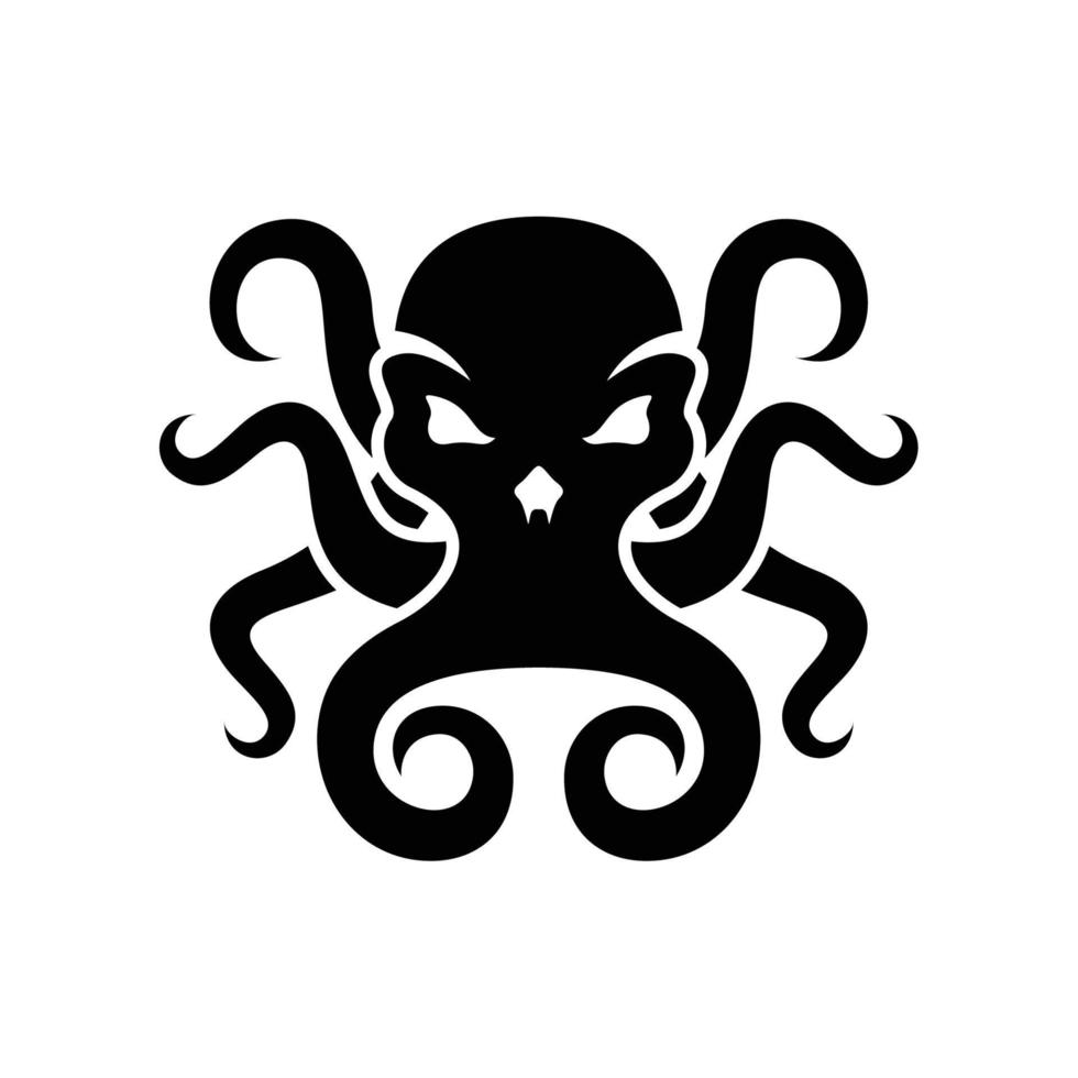 vector de logotipo de cráneo de pulpo y cabeza