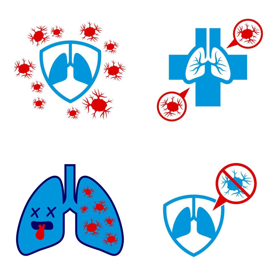 Bundle Lungs cancer Vector icon. Medicine logo, medical icon. Logo design template for clinic. Heart vector symbol