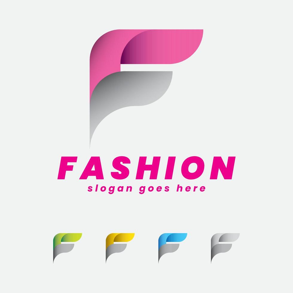 diseño de logotipo de letra f elegante y de moda vector