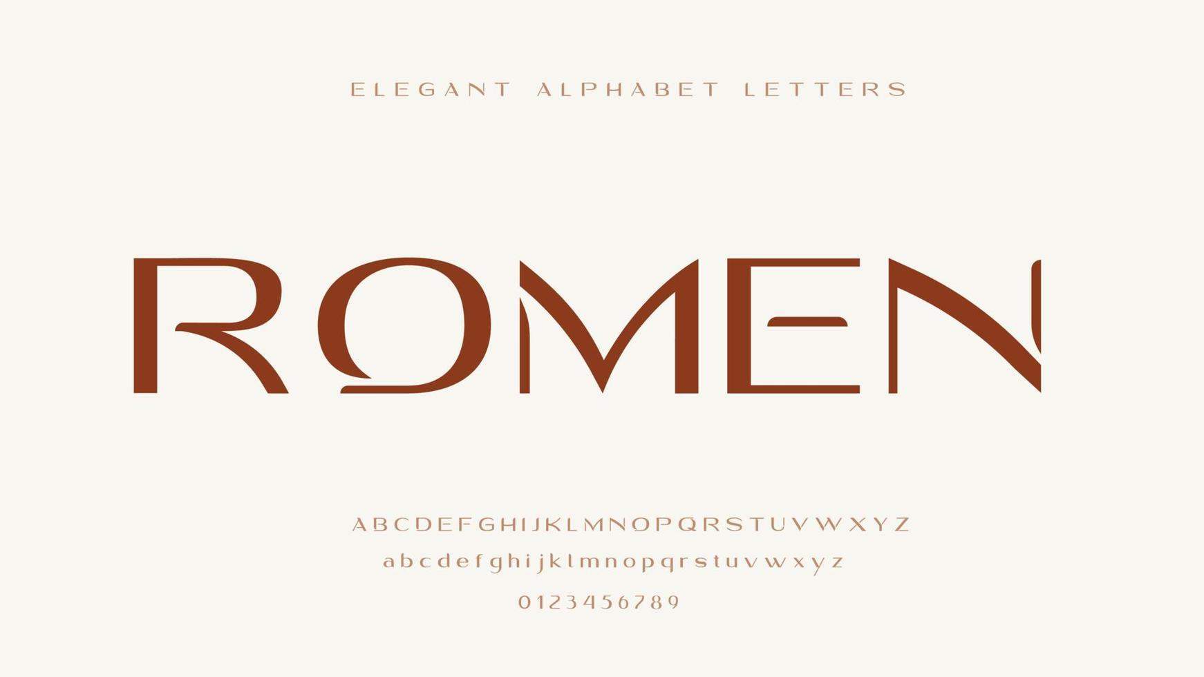 Elegant alphabet letters font romen vector