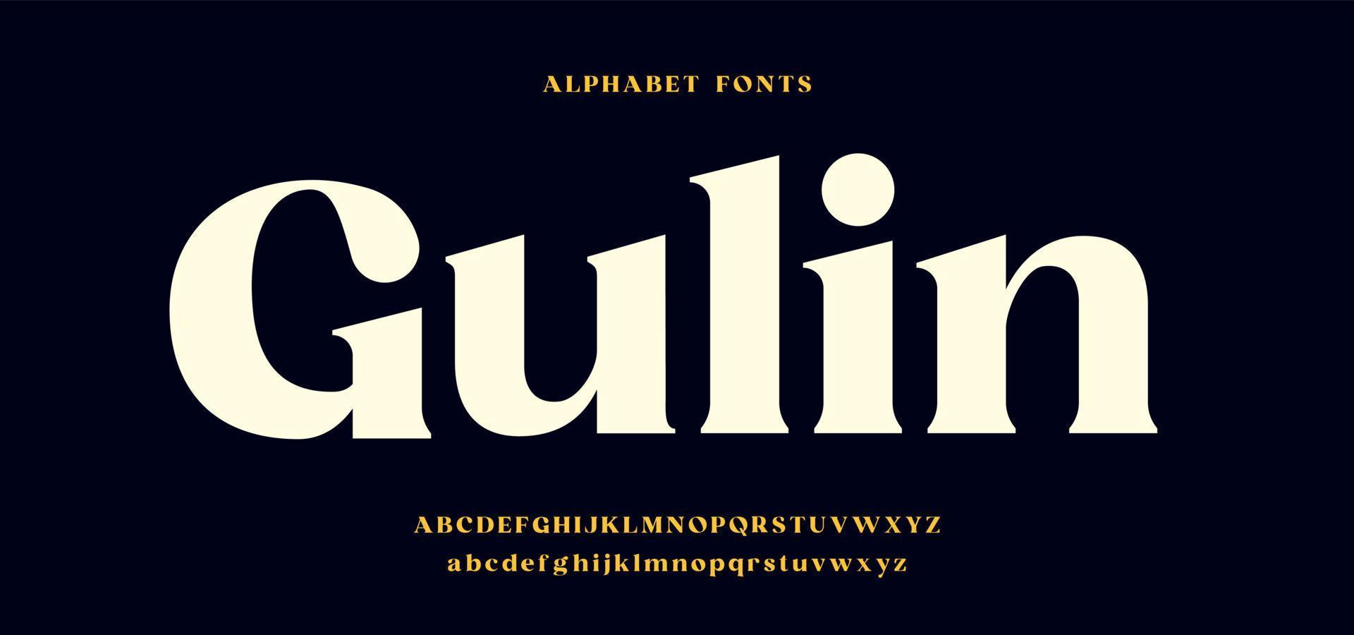 Modern serif Alphabet Font. Magazine typography urban classy font vector