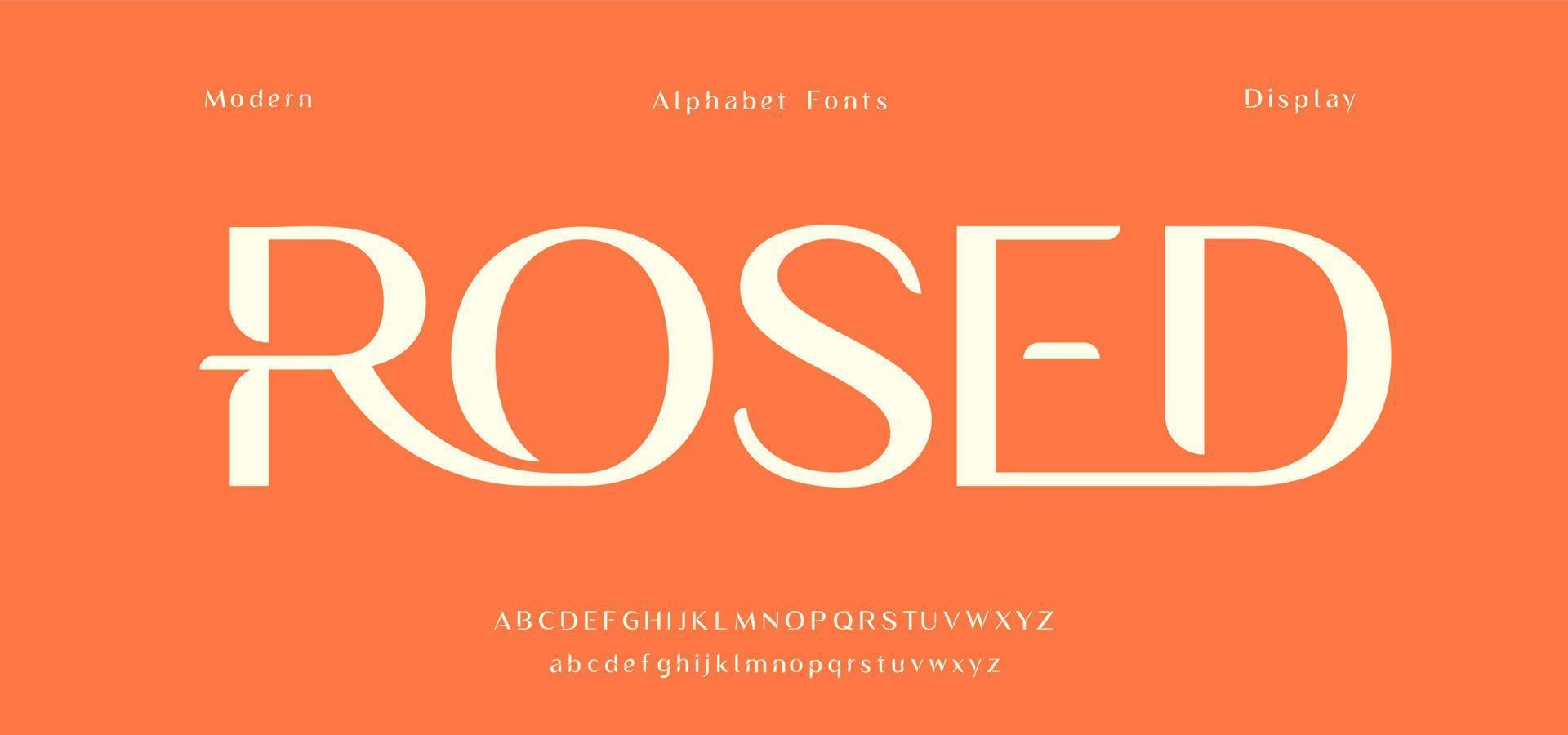 Modern display alphabet letters. Urban classy font magazine typography vector