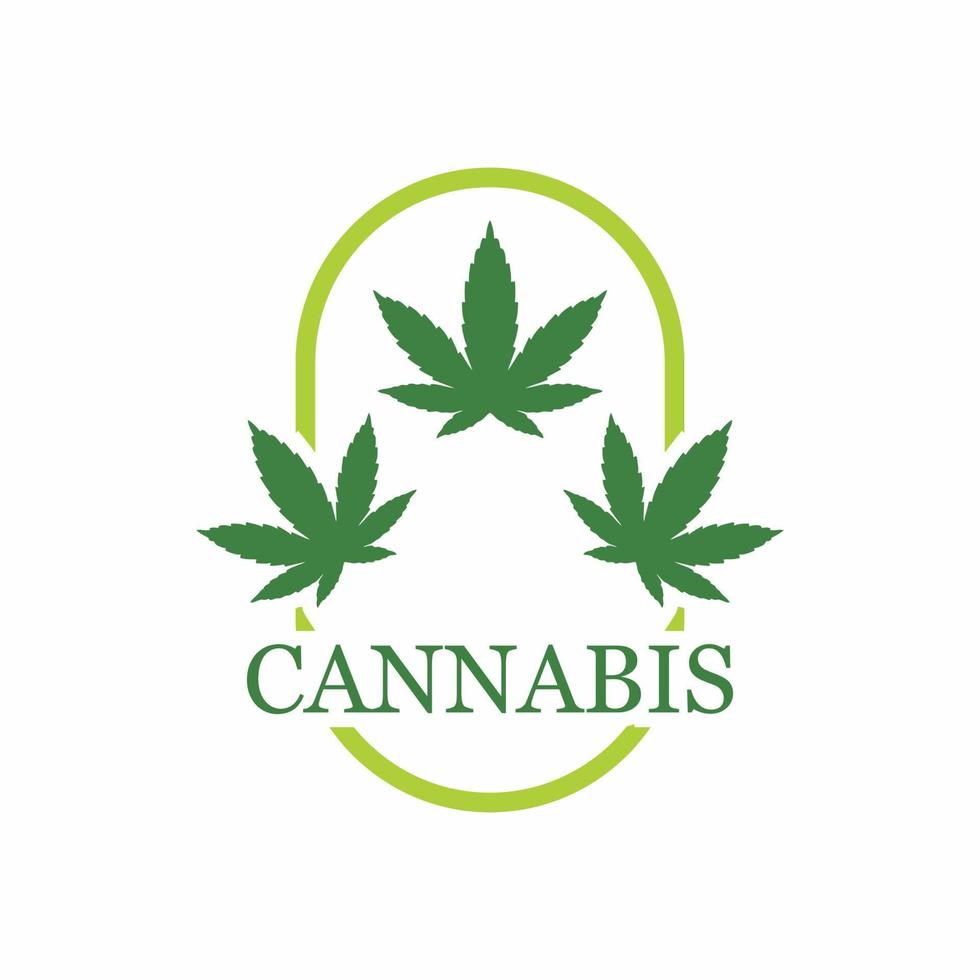 Marijuana, cannabis emblem and logo graphic template vector