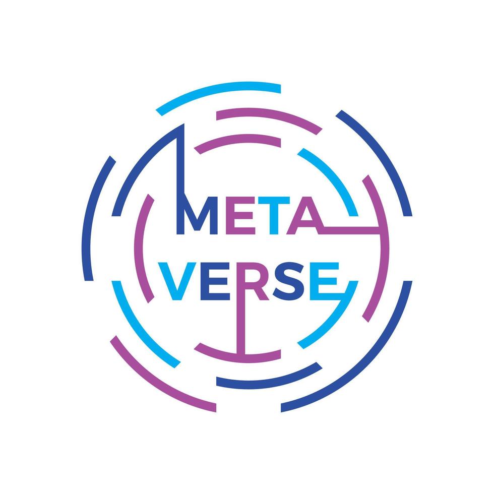 Metaverse Virtual Reality, circle connection, technology new, vector