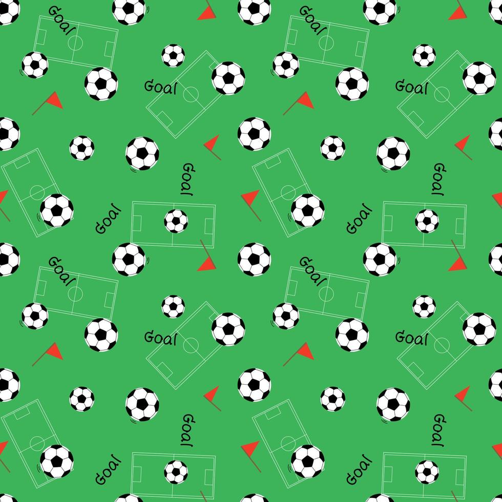 Vector - Abstract seamless pattern element of football or soccer game on green grass background. Spot, recreation concept. Can be use for print, paper, fabric, wallpaper.