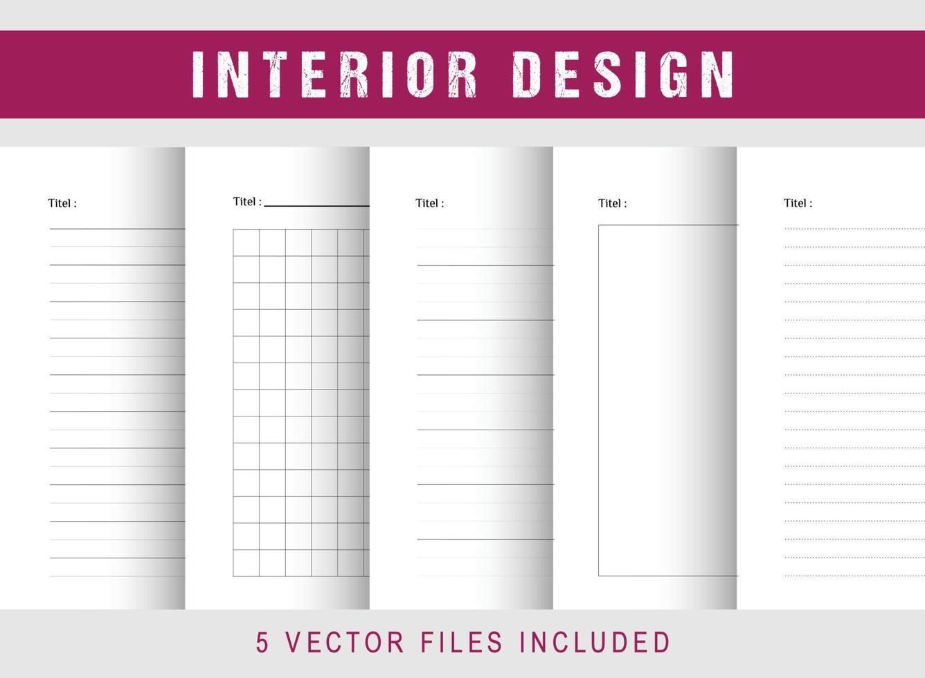 Printable Notebook Papers Interior Design vector