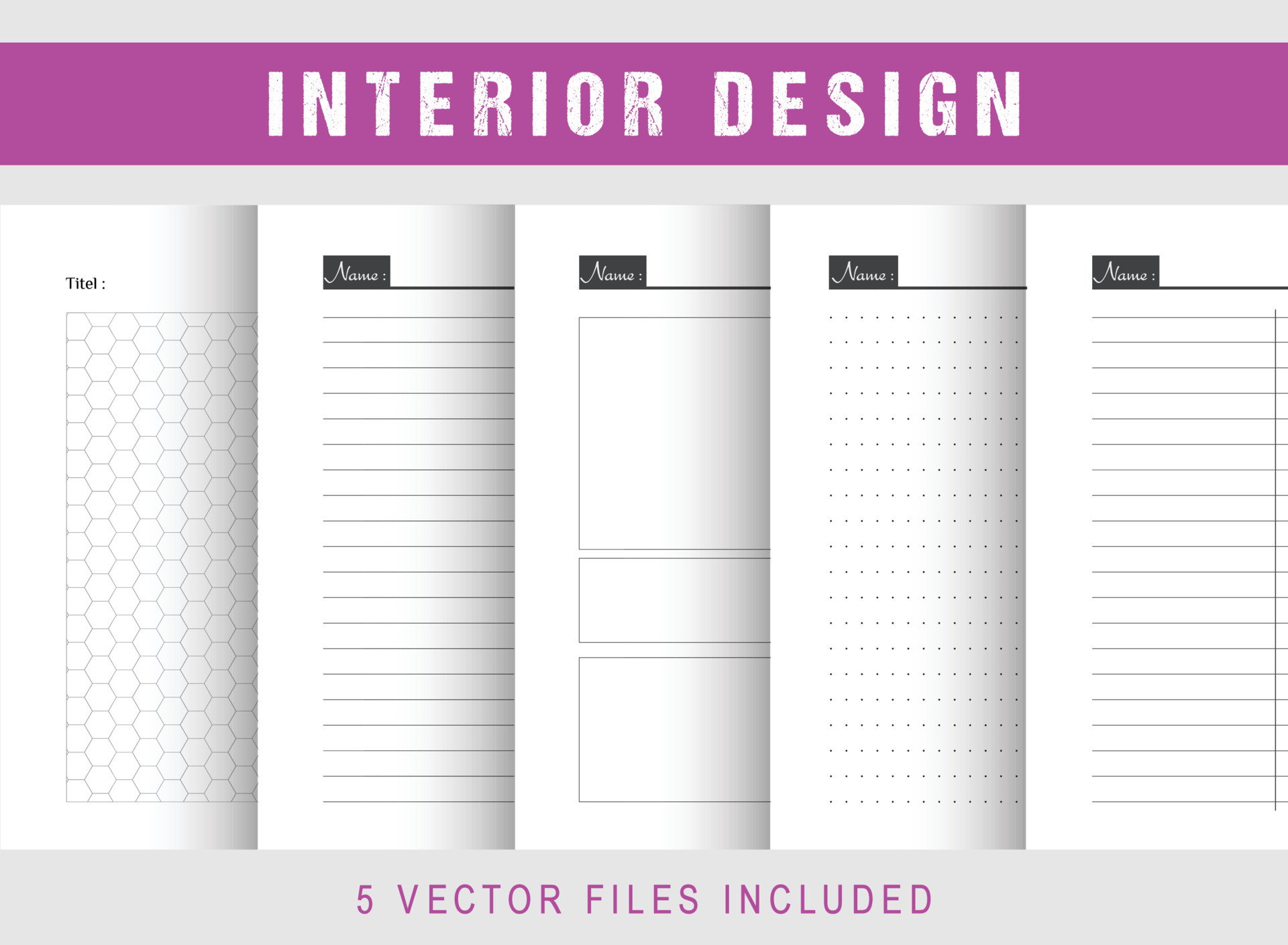 Printable Notebook Papers Interior Template design 7957638 Vector Art ...