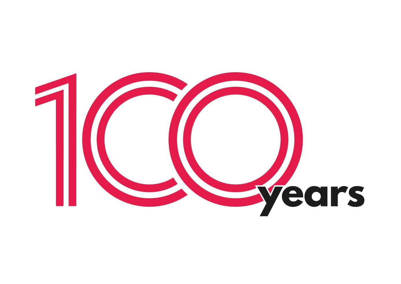 100th year logo and typography vector