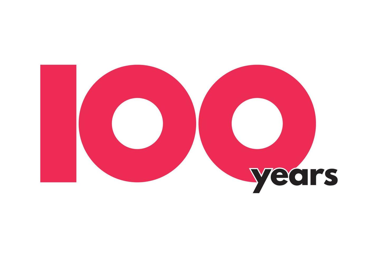 Logotipo y tipografía del año 100 vector