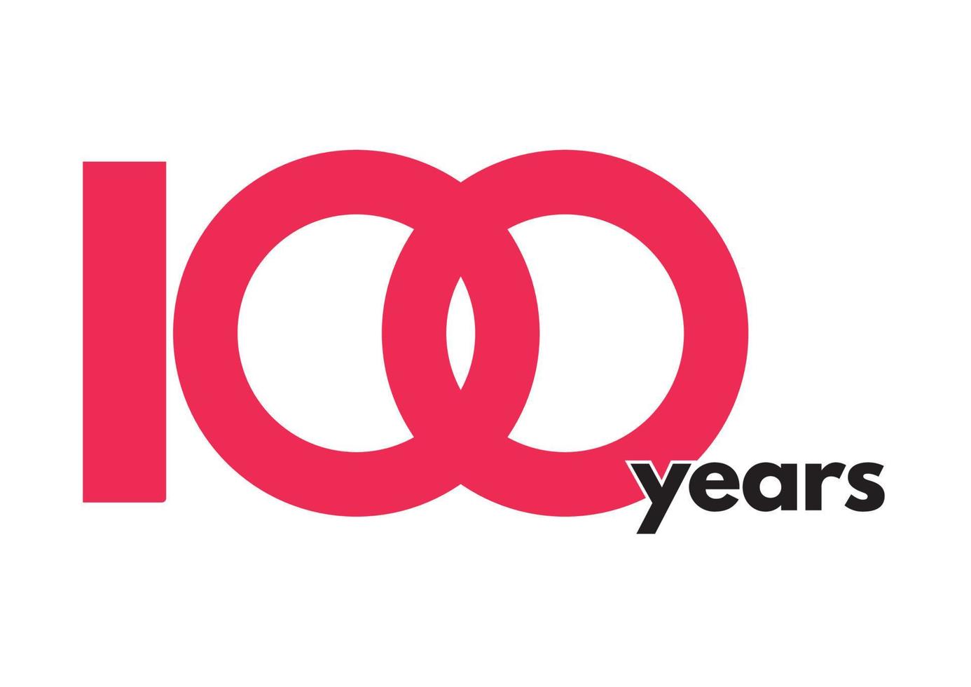 100th year logo and typography vector