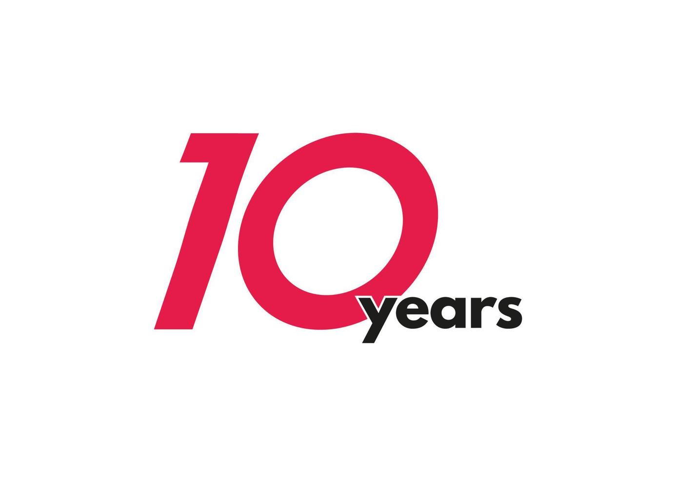 10th year logo and typography vector