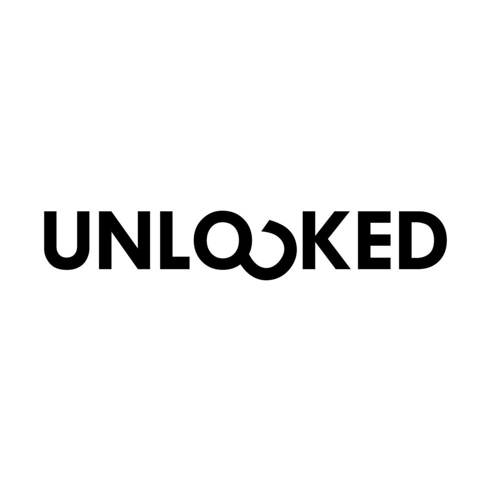 Unlock icon logo vector design.