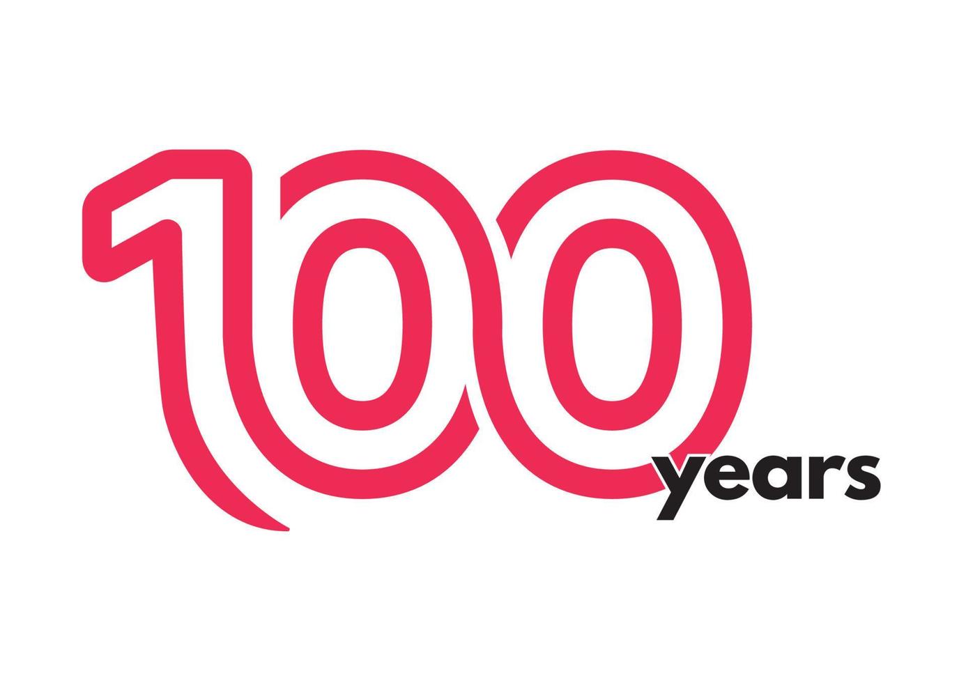 100th year logo and typography vector